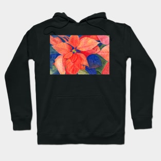 Orange Red Poinsettia Hoodie